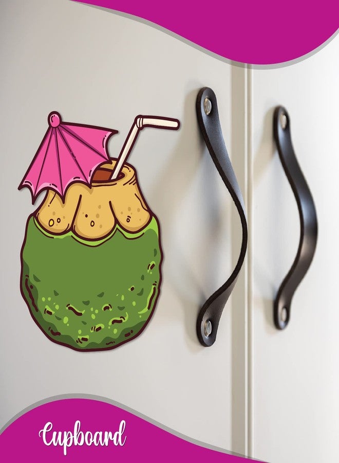 Bhai Please Green Coconut Wooden Fridge Magnet (Pack of 1 pc) Size : 3 inches Food, Fruits, Vegetable, Desserts, Kitchen Quotes and Drink Magnet Gift and Decor - Image 2